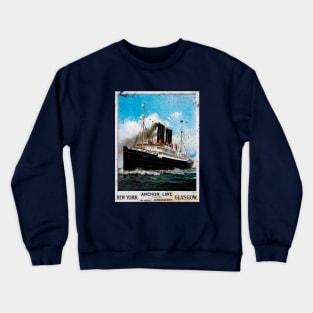 Poster Retro Ship Vintage Cruise Vessel Crewneck Sweatshirt